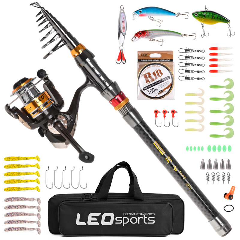 Fishing Lure Jig - Wędka kołowrotek teleskopowa wędka Combo z