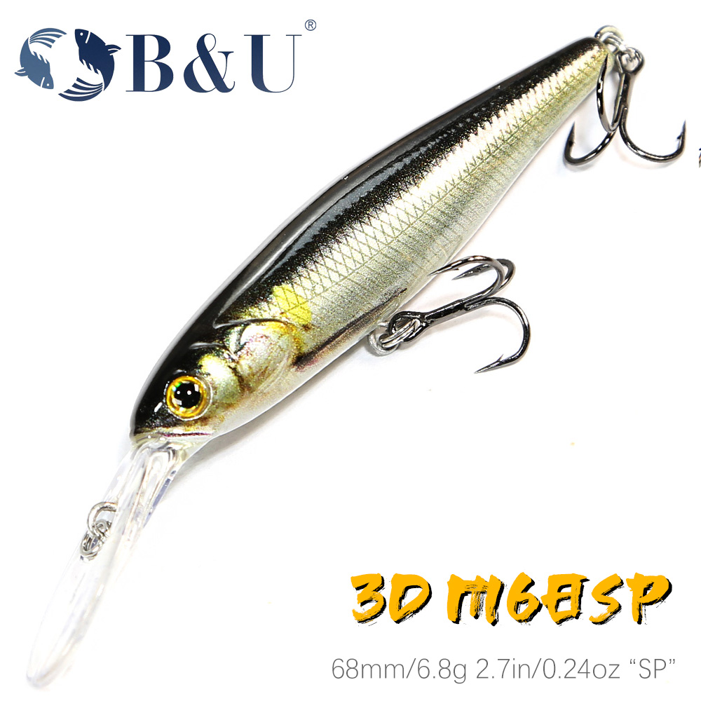 B&U 68mm druk 3D Shad zawiesza – Fishing Lure Jerkbait recenzja i cena